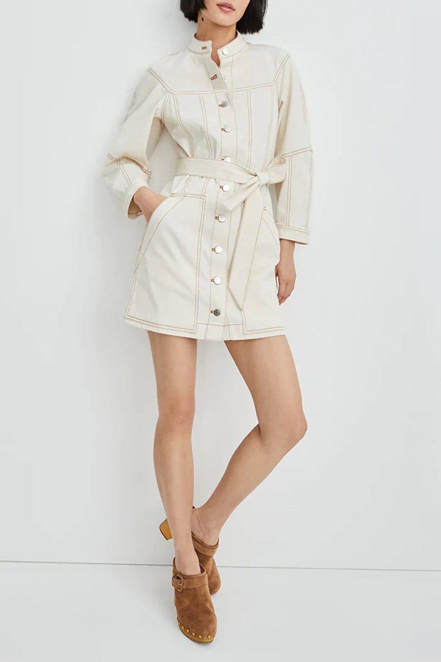 VERONICA BEARD-Basia Denim Mini Dress-