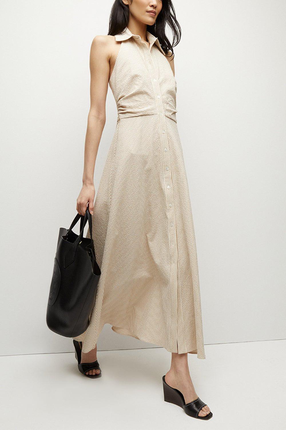 VERONICA BEARD-Mackey Dress - Khaki White-