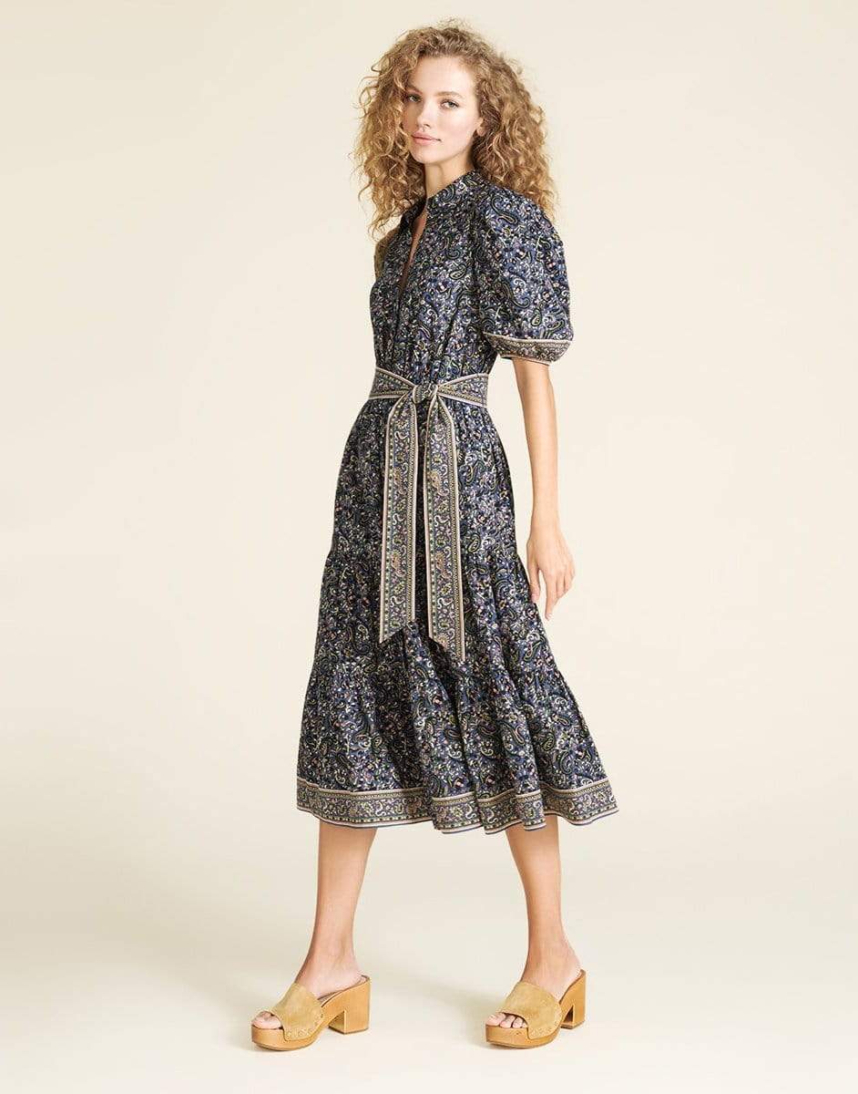 VERONICA BEARD-Eunice Tiered Paisley Dress-