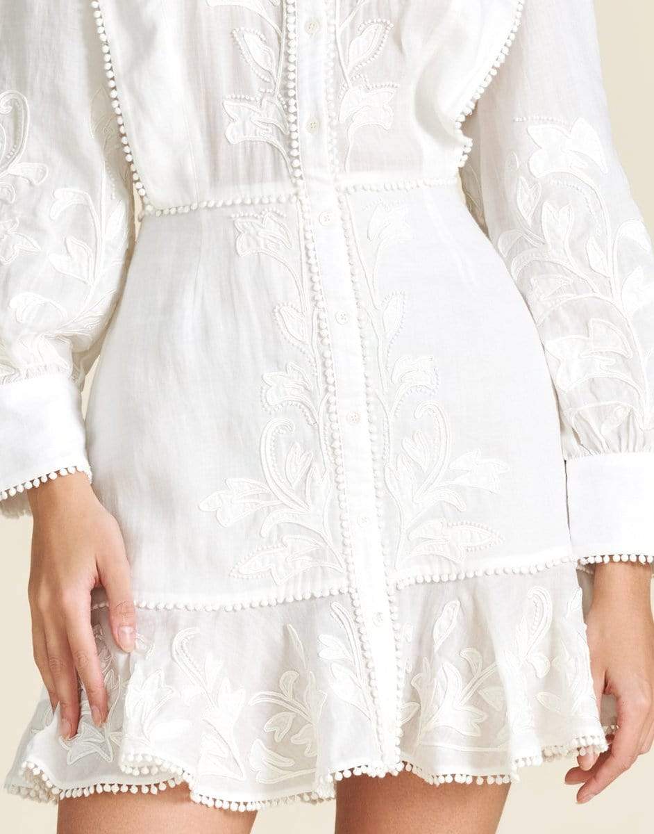 VERONICA BEARD-White Analeah Embroidered Minidress-