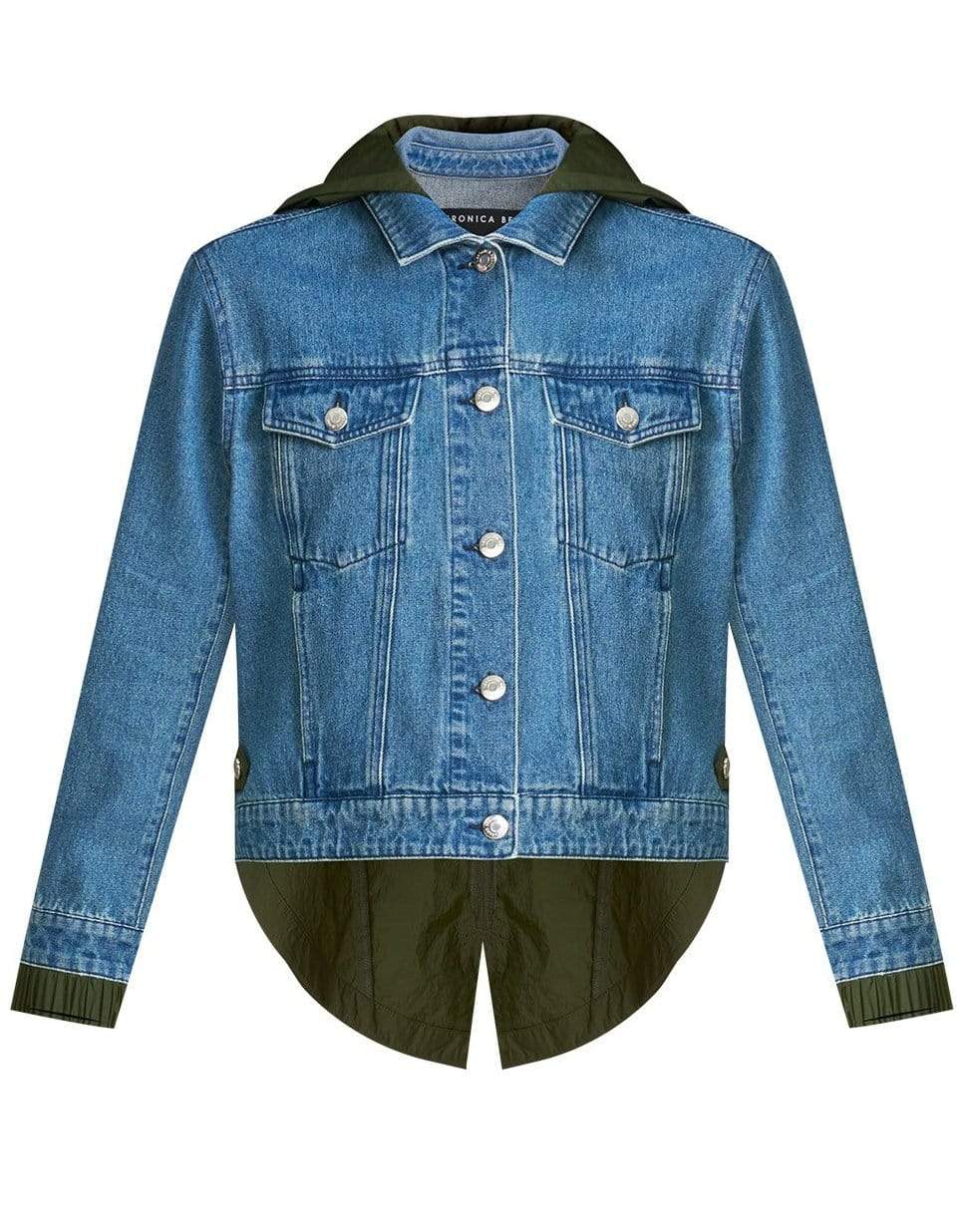 VERONICA BEARD-Shani Mixed-Media Denim Jacket-