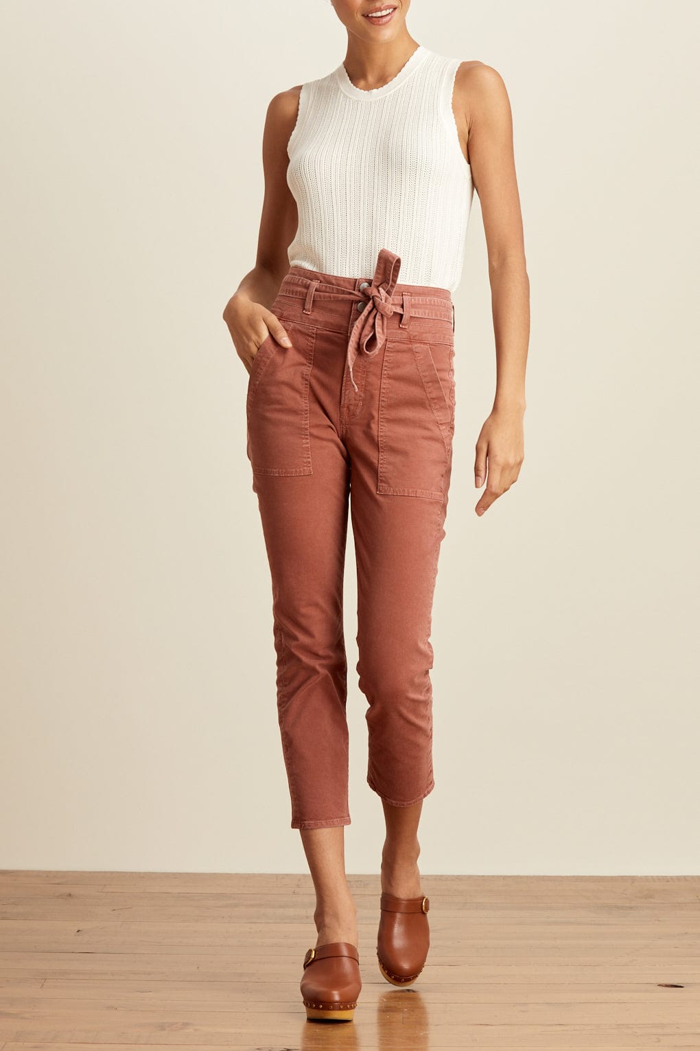 VERONICA BEARD-Logan Straight Leg Tie Waist Jean-