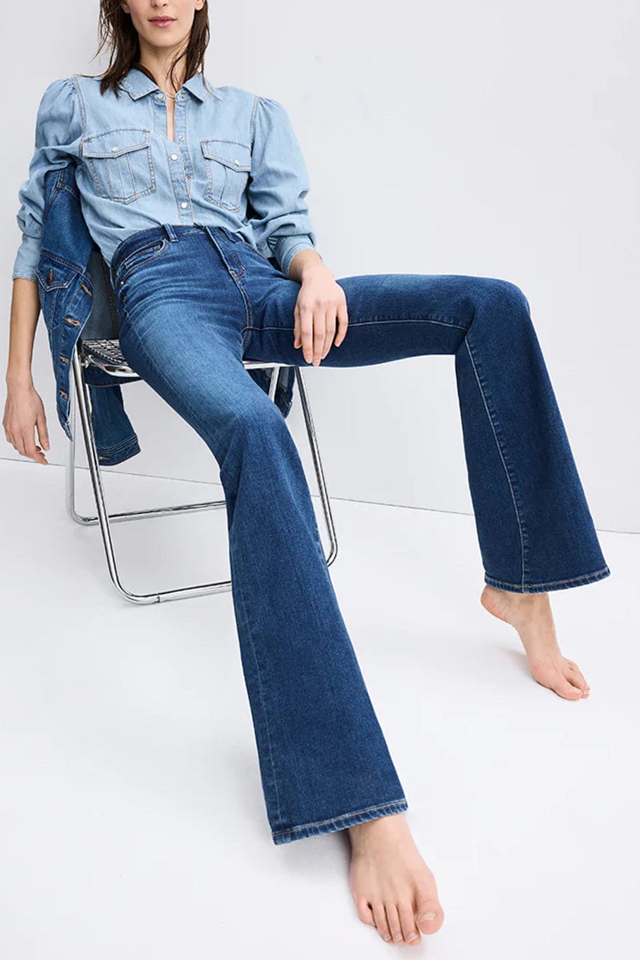 VERONICA BEARD-Beverly High Rise Skinny Flare-