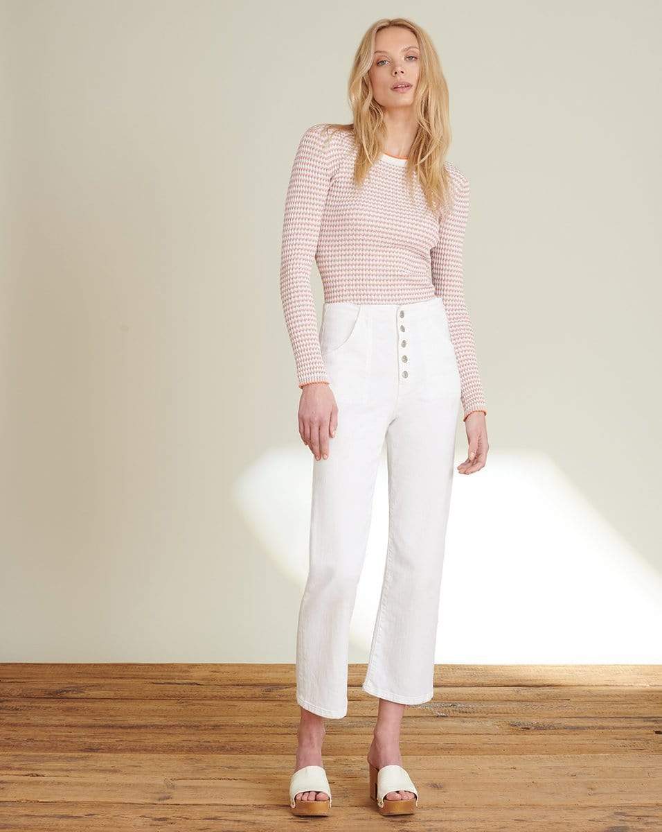 VERONICA BEARD-Crosbie Cropped Wide-Leg Jean - White-