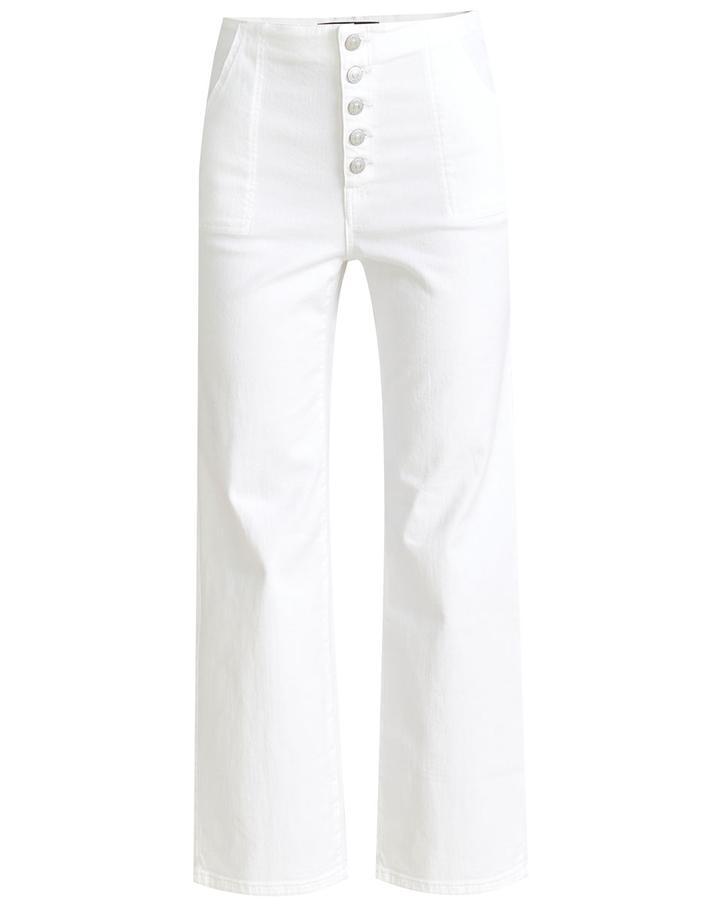 VERONICA BEARD-Crosbie Cropped Wide-Leg Jean - White-