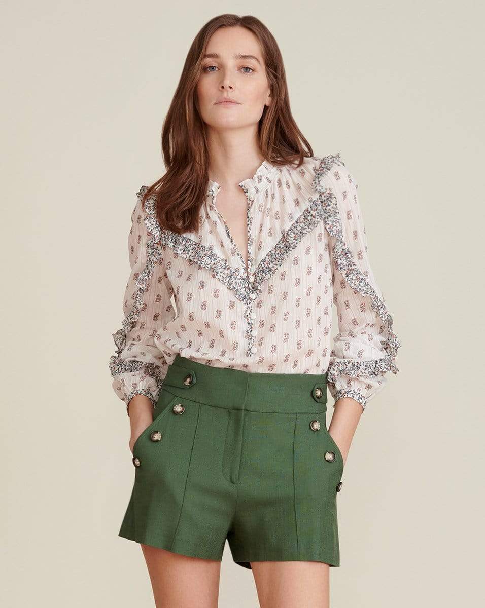 VERONICA BEARD-Pine Textured Sateen Short - Ivory-
