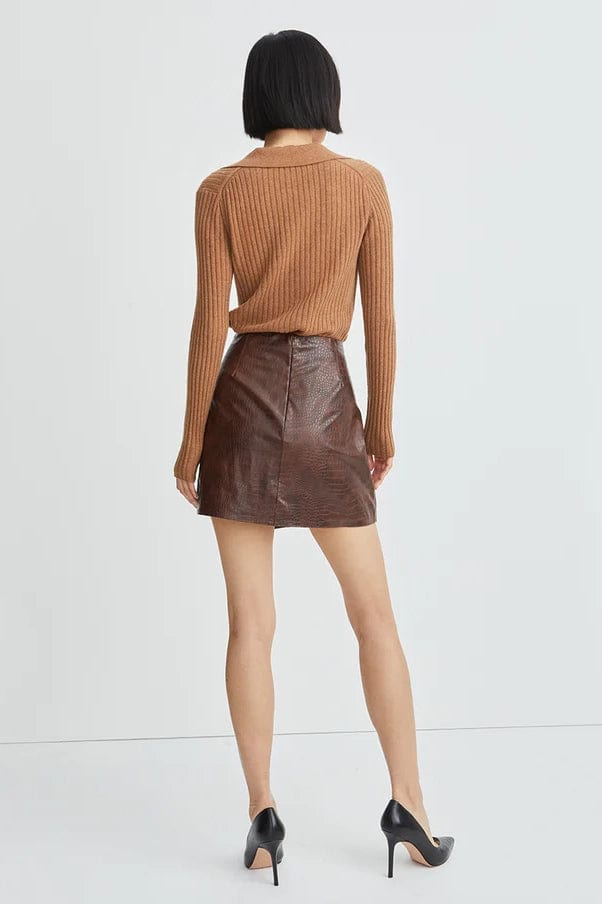 VERONICA BEARD-Dinard Vegan-Leather Skirt-