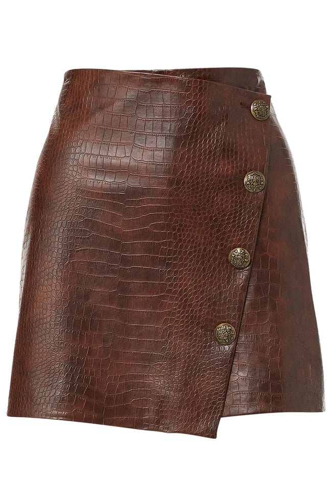 VERONICA BEARD-Dinard Vegan-Leather Skirt-