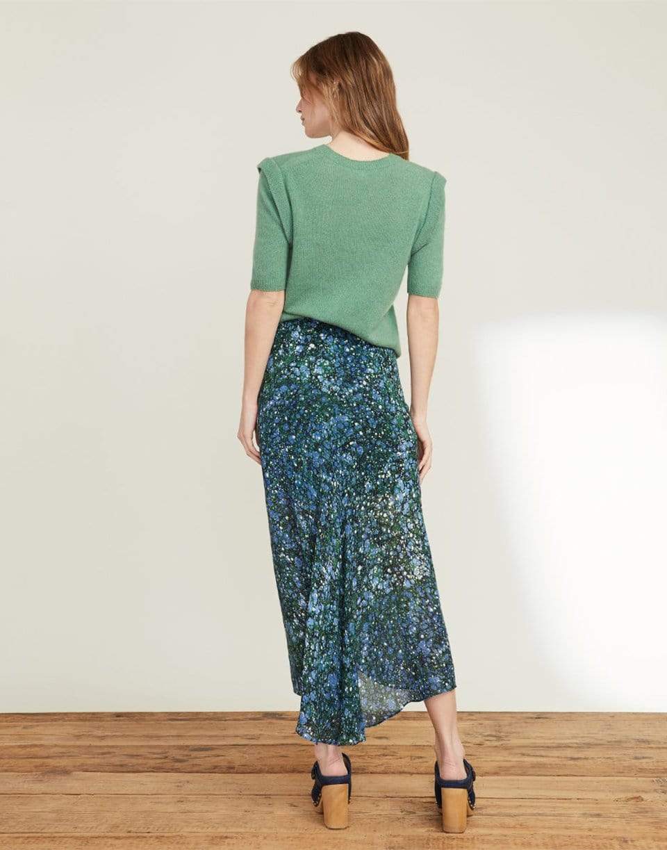 VERONICA BEARD-Limani Marble-Print Skirt-