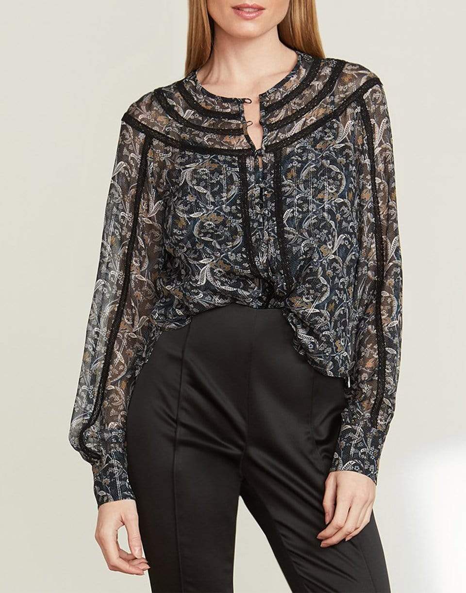VERONICA BEARD-Vale Paisley Long Sleeve Top-