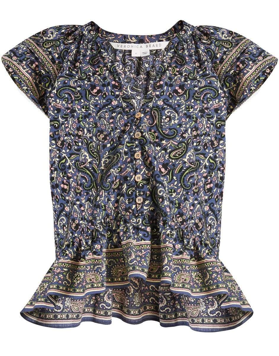 VERONICA BEARD-Mahia Ruffled Paisley Top-