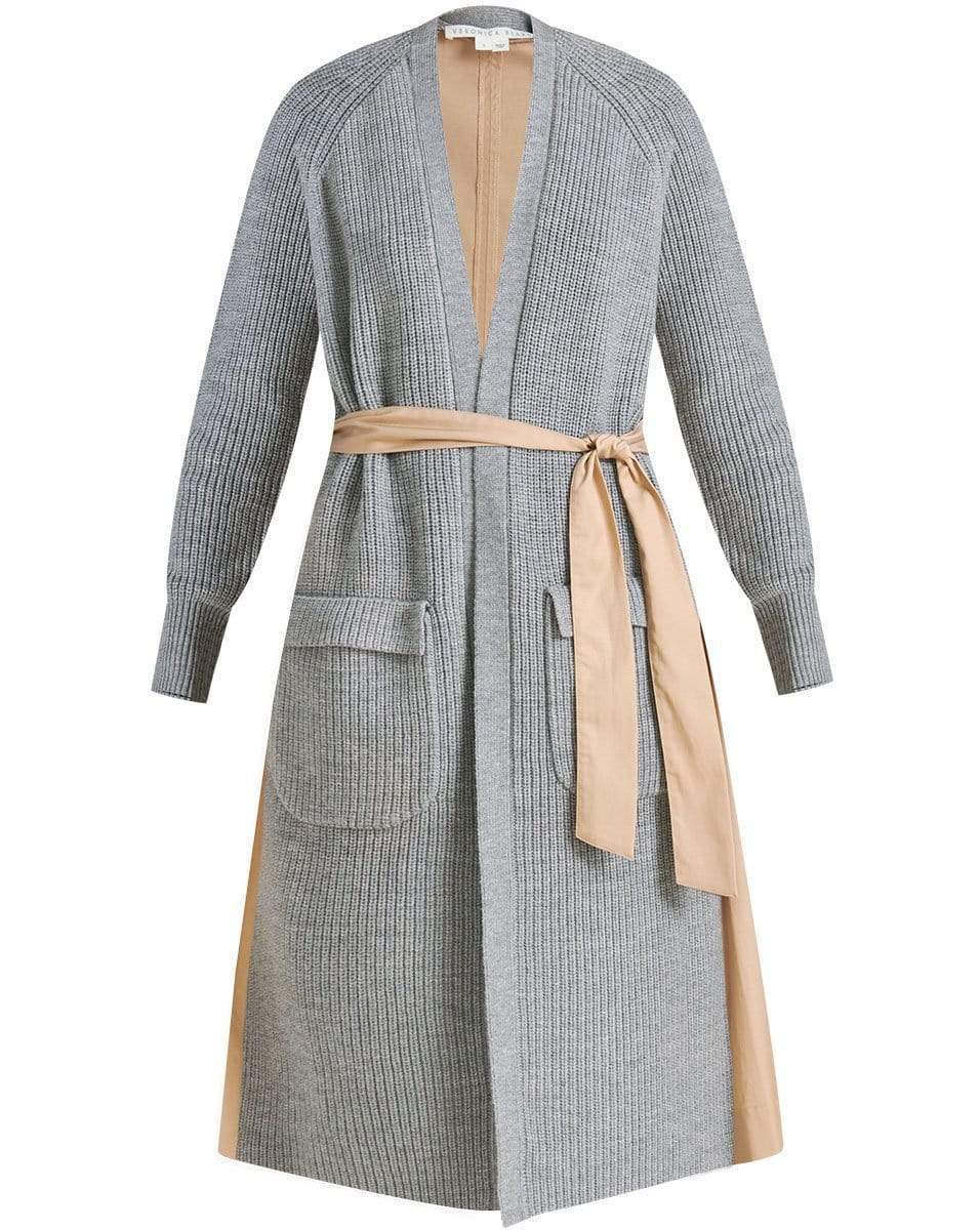 VERONICA BEARD-Pearl Mixed-Media Trench Cardigan-