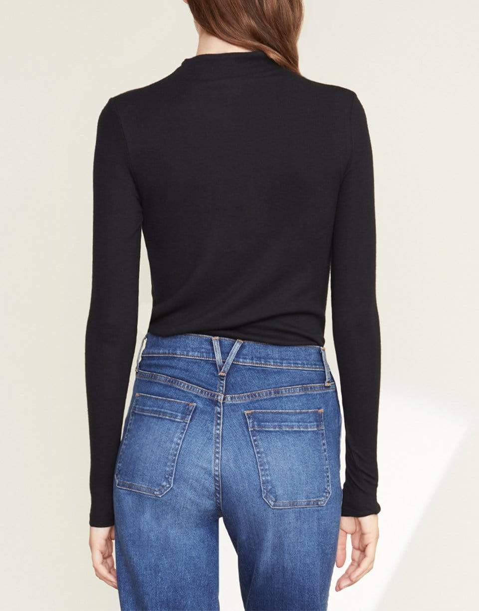 VERONICA BEARD-Theresa Ruched Turtleneck - Black-