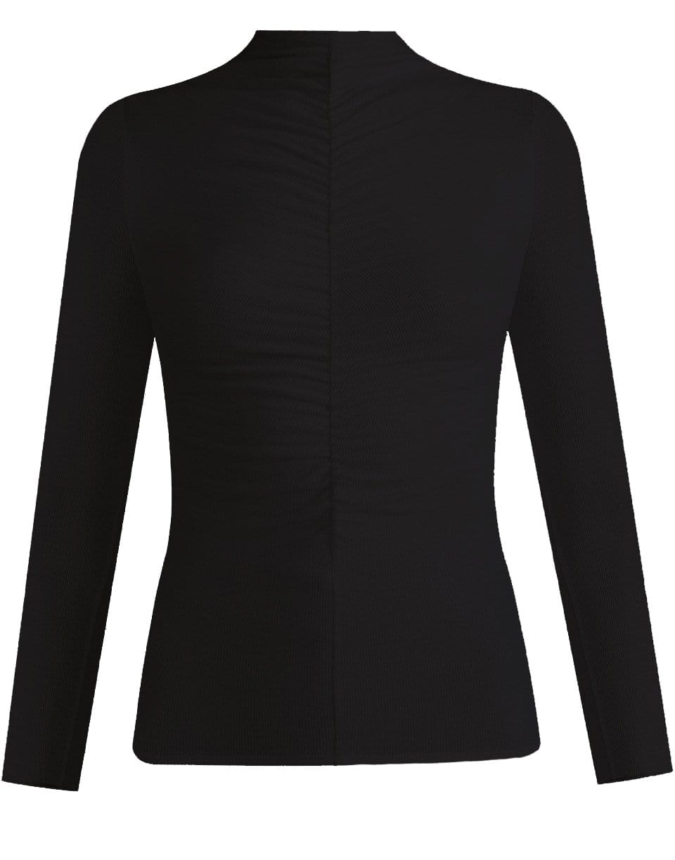 VERONICA BEARD-Theresa Ruched Turtleneck - Black-