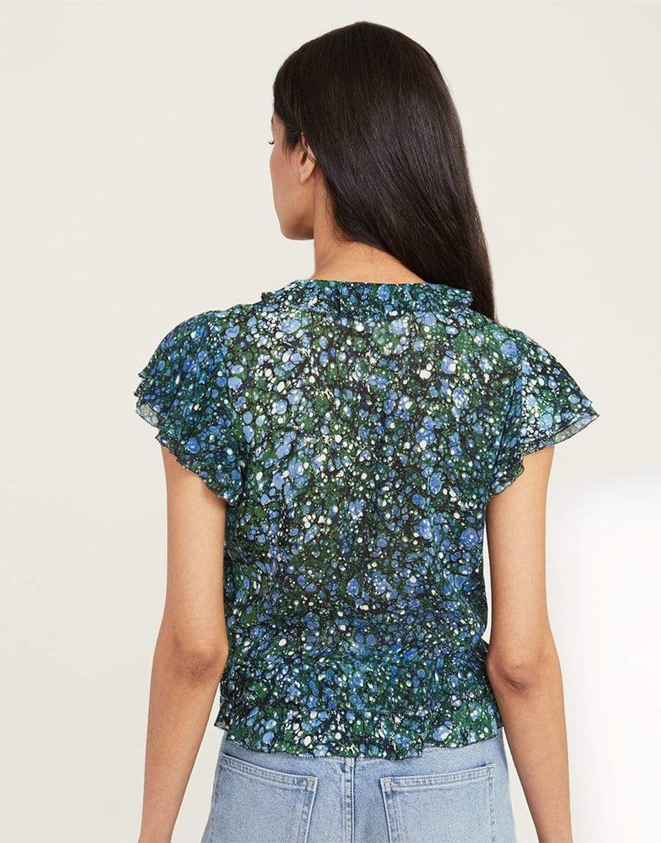 VERONICA BEARD-Riani Marble-Print Top-