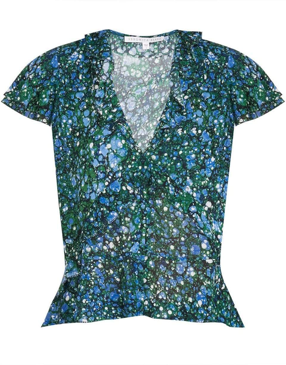 VERONICA BEARD-Riani Marble-Print Top-