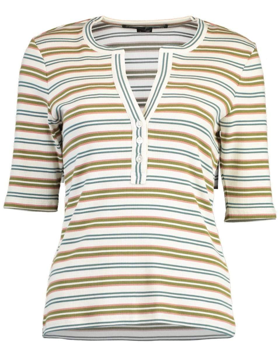 VERONICA BEARD-Ophelie Striped Henley Top-