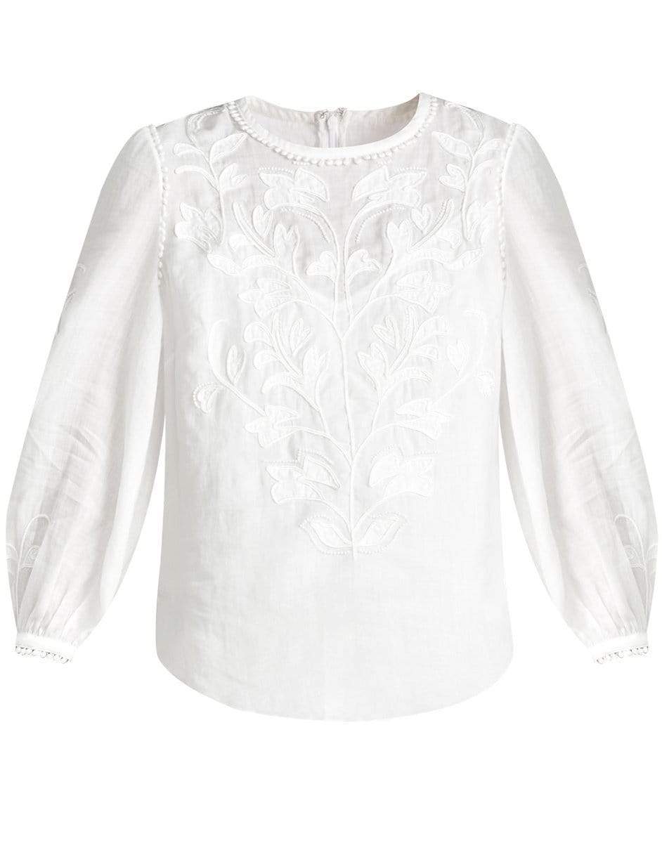 VERONICA BEARD-White Maryana Embroidered Top-