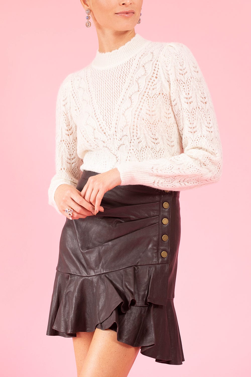 VERONICA BEARD-Makani Pointelle-Knit Sweater-