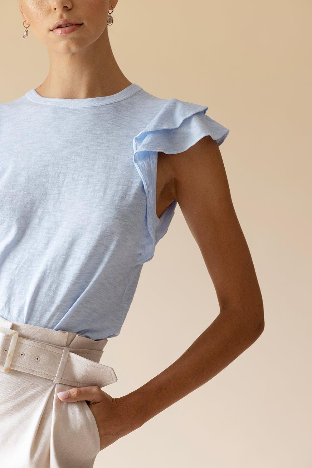 VERONICA BEARD-Akeela Tee - Blue Mist-