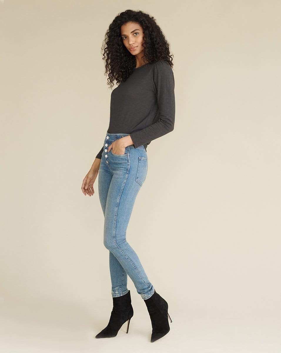 VERONICA BEARD-Charcoal Mason Baseball Tee-