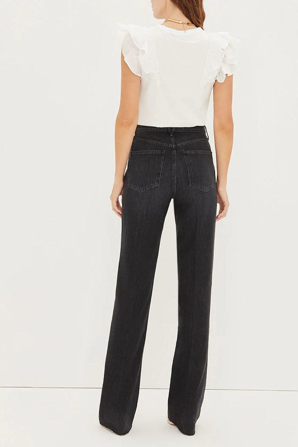 VERONICA BEARD-Bardot Ruffle Tee - White-