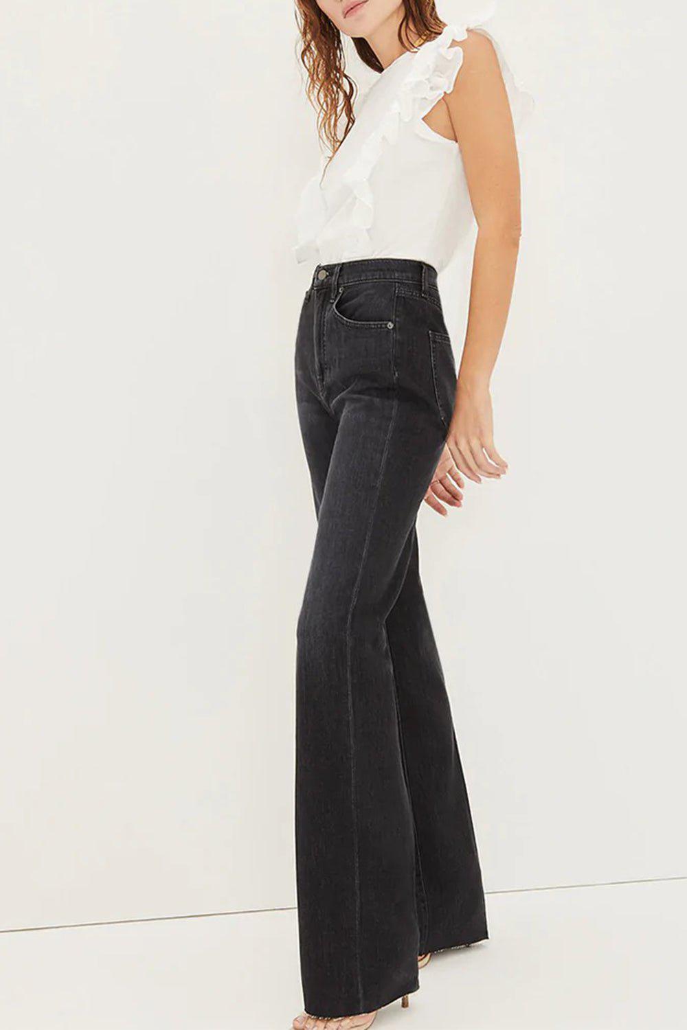 VERONICA BEARD-Bardot Ruffle Tee - White-
