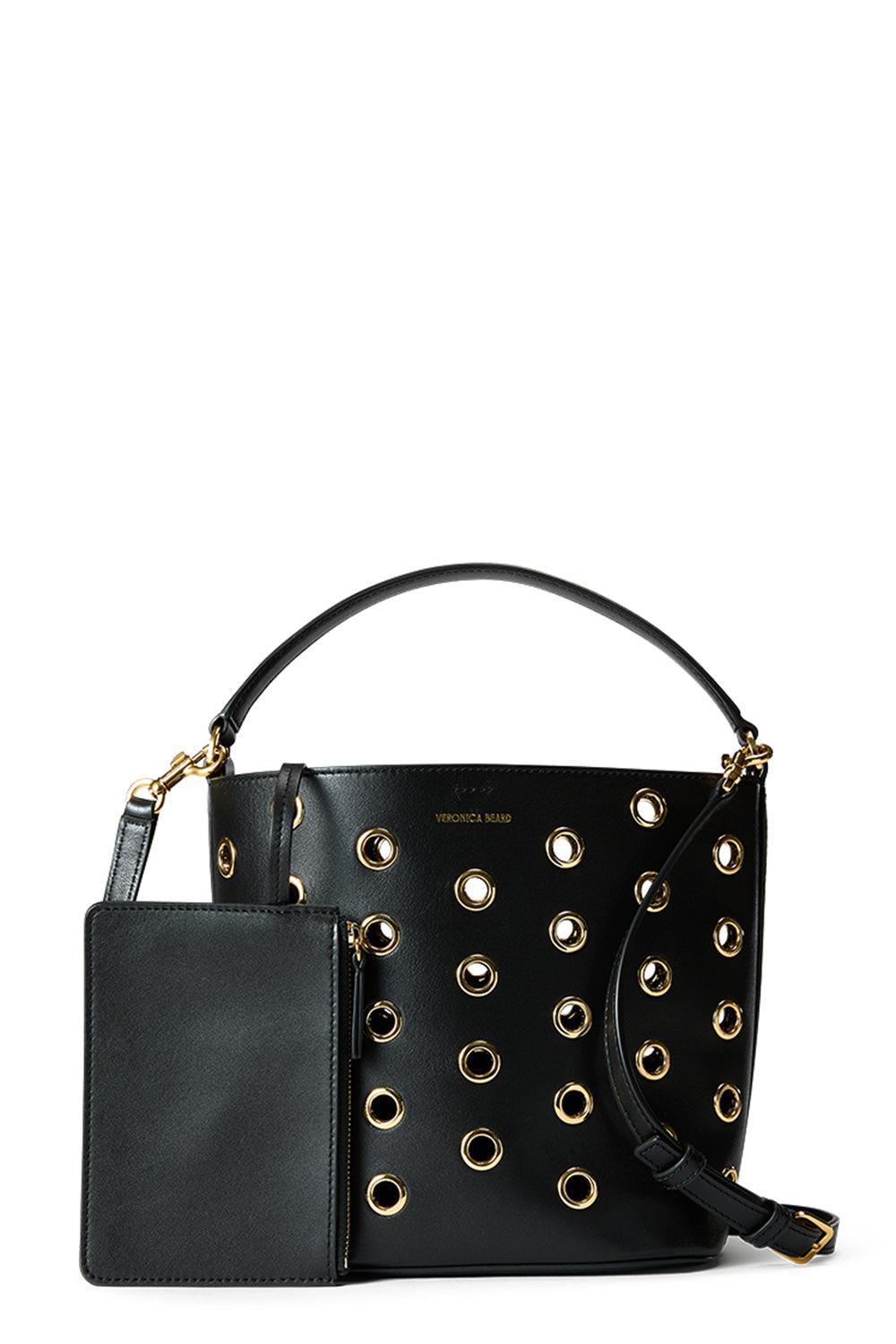 VERONICA BEARD-Small Grommet Feed Bag-BLK/GOLD