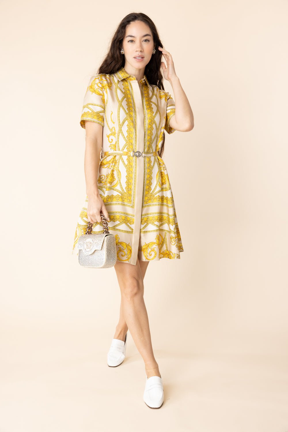 VERSACE-La Coupe Des Dieux Shirt Dress-