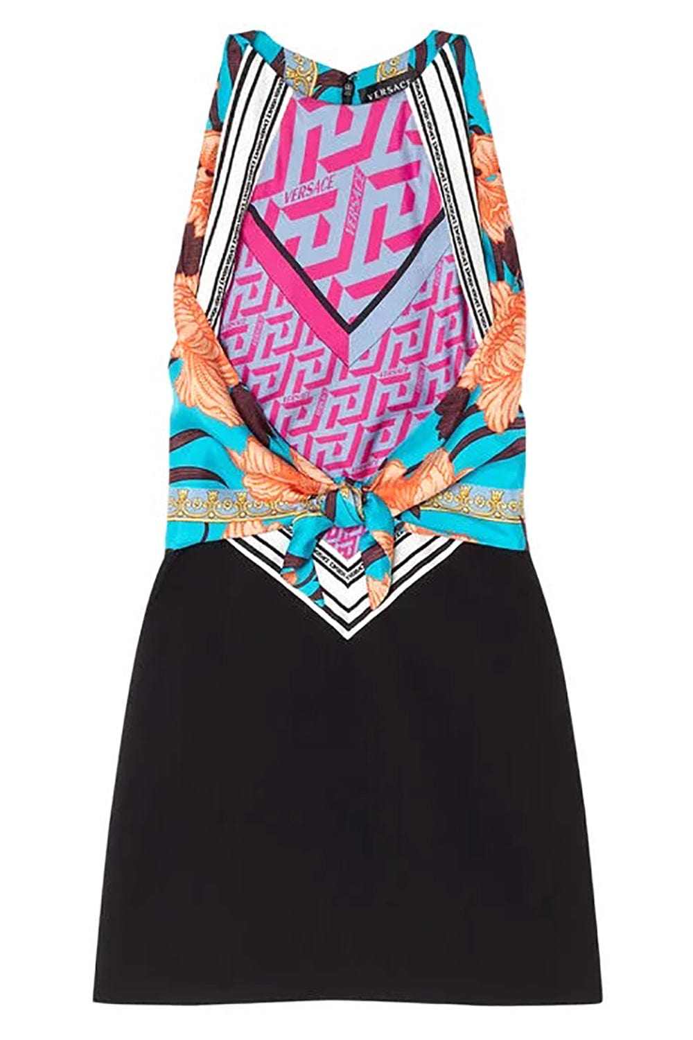 VERSACE-Sleeveless Mini Halter Style Dress-