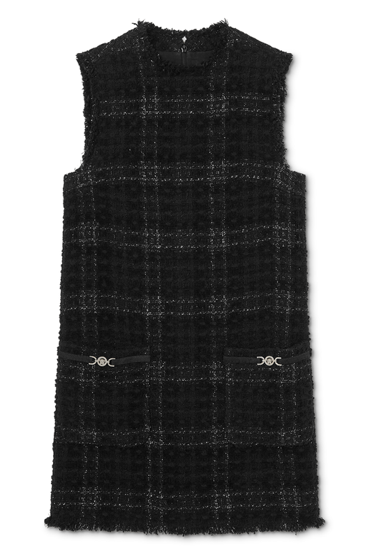 Sleeveless Tonal Dress-BLACK-40-CLOTHINGDRESSCASUAL-VERSACE