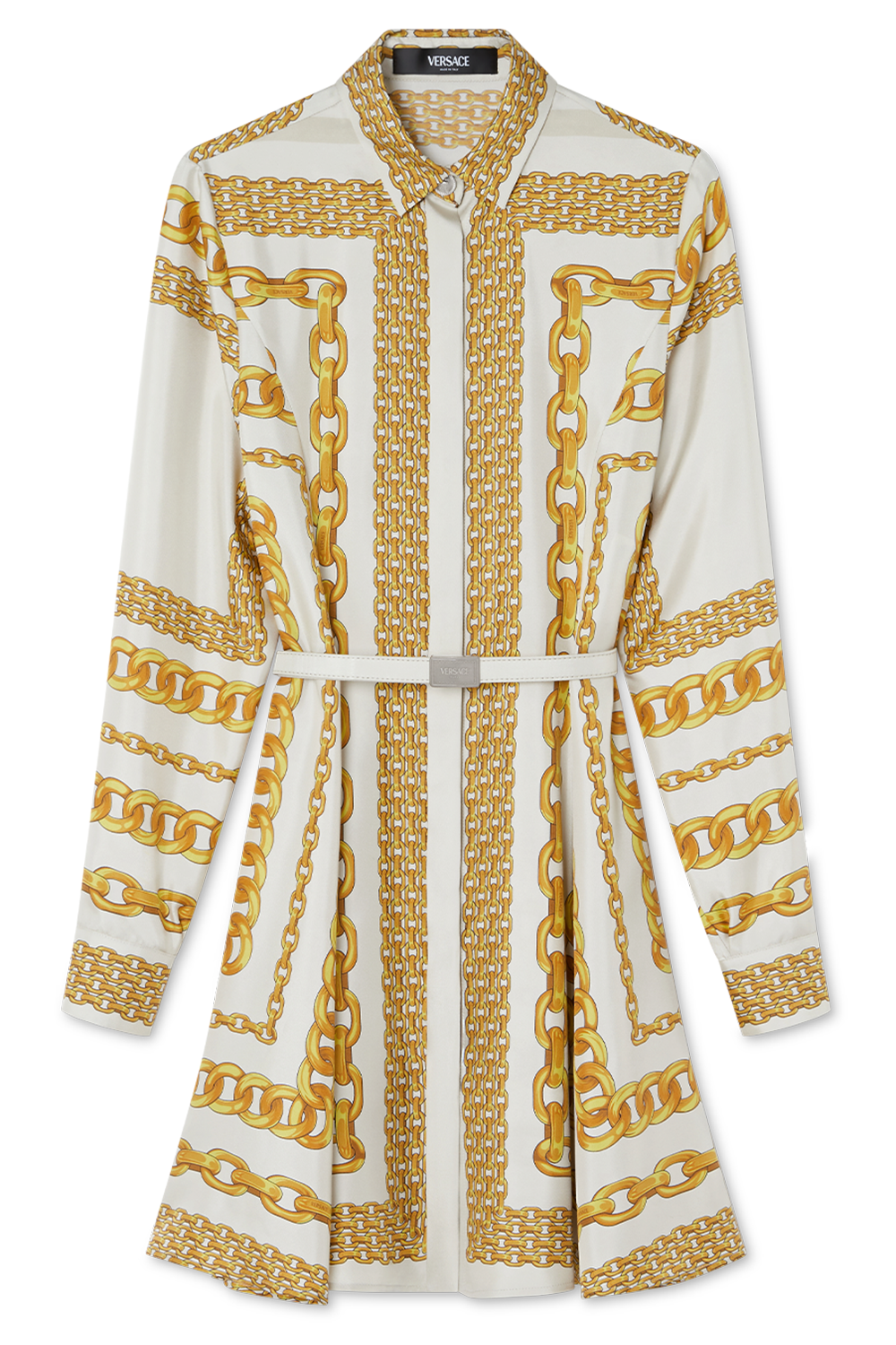 Versace Treasure Silk Mini Shirt Dress, Female, Print, 38 Versace Treasure Silk Mini Shirt Dress, Female, Print, 38