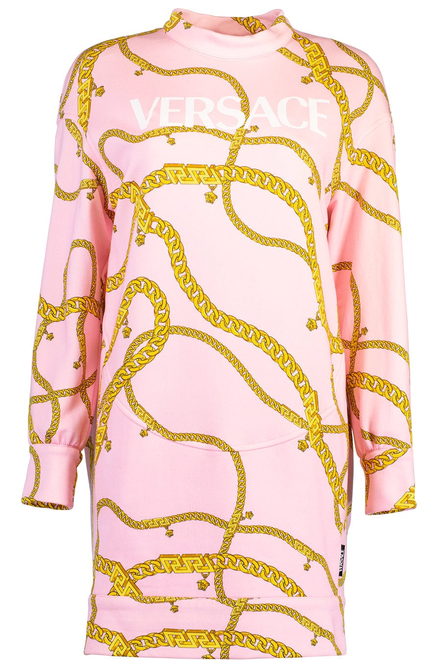 VERSACE-Long Sleeve Chain Sweatshirt Dress-