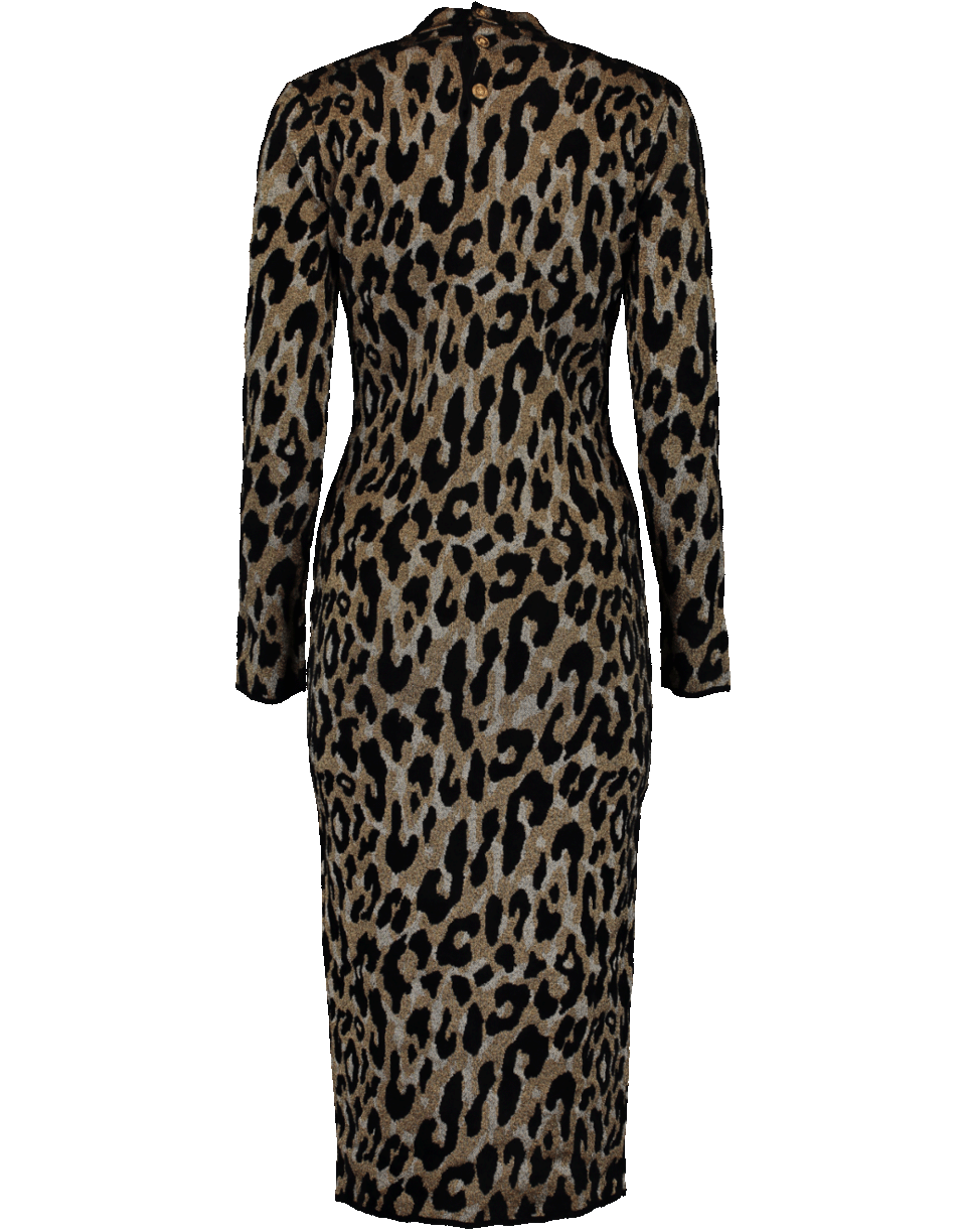 VERSACE-Leopard Knit Dress-