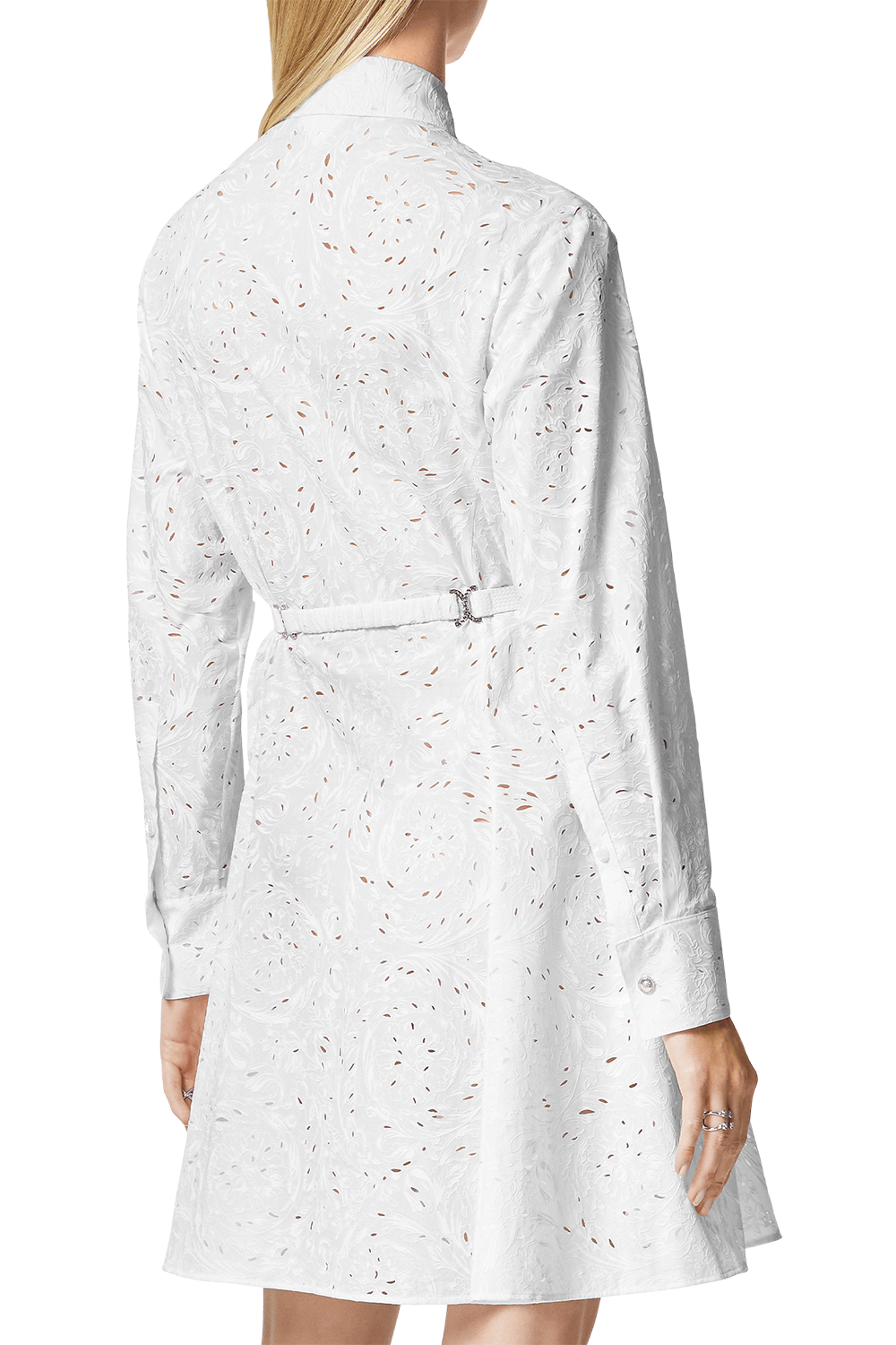 VERSACE-Barocco Midi Shirt Dress - Optical White-