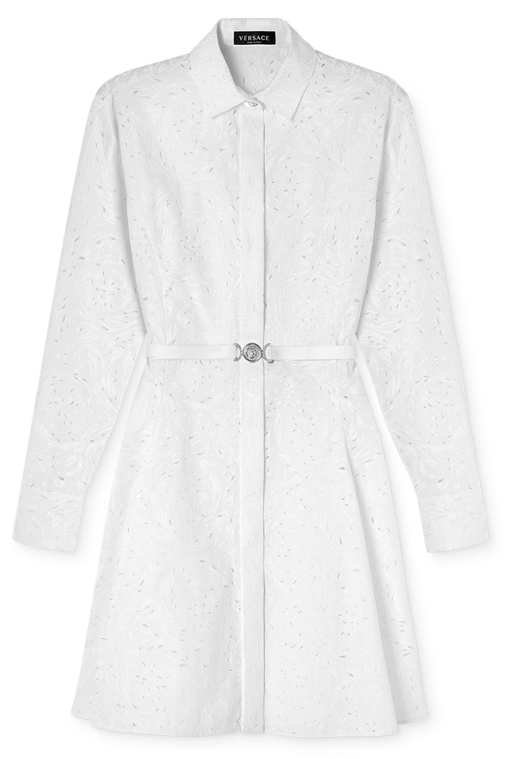 VERSACE-Barocco Midi Shirt Dress - Optical White-