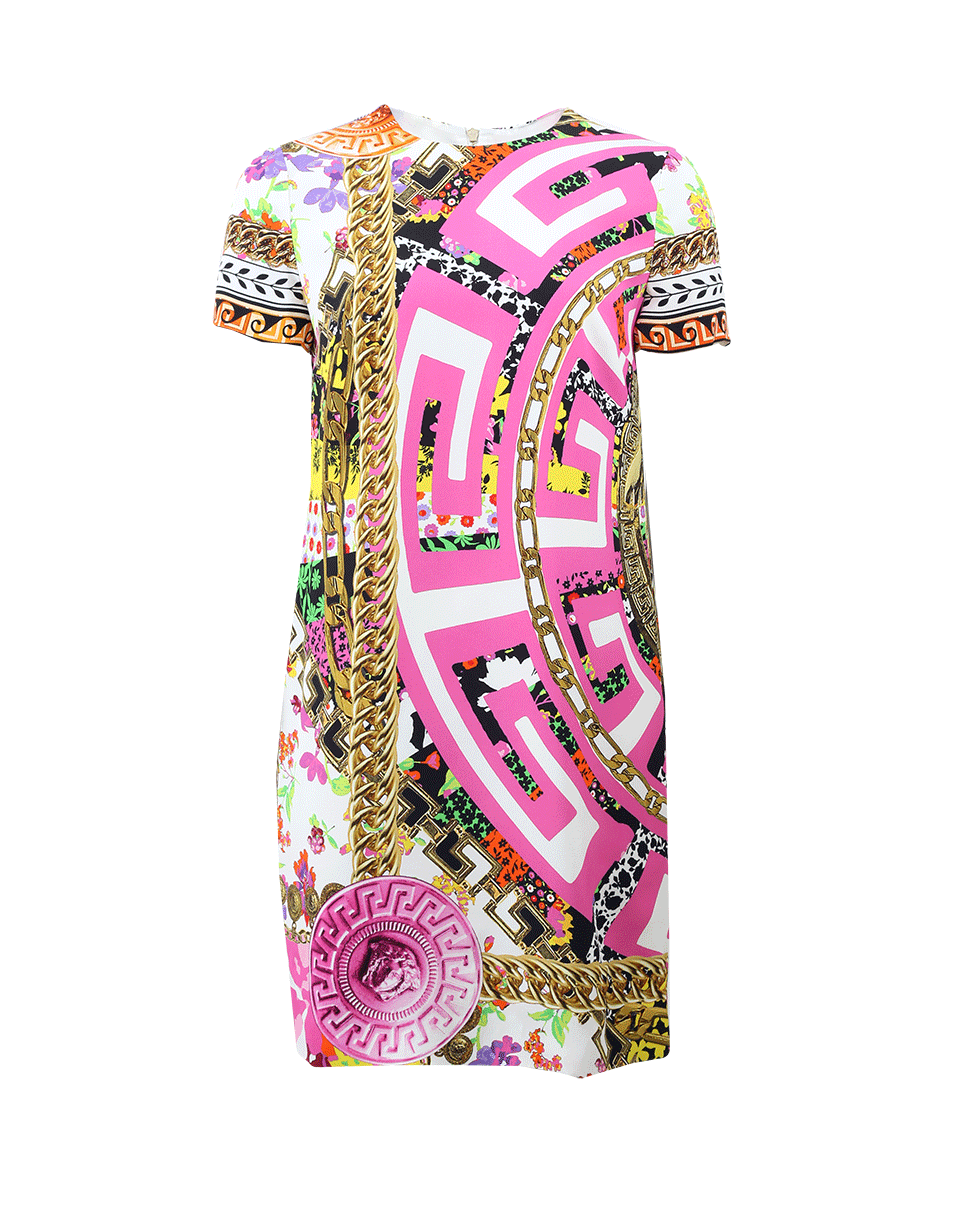 VERSACE-Printed Shift Dress-