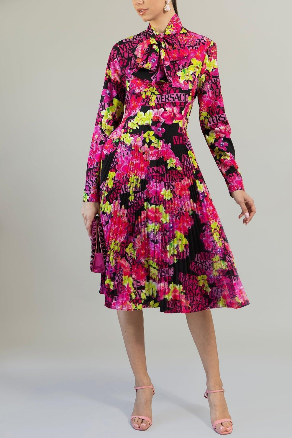 Long Sleeve Printed Midi Dress