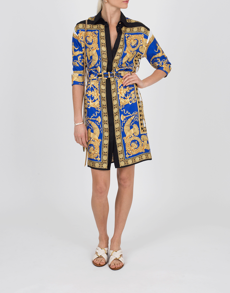 VERSACE-Printed Shirt Dress-