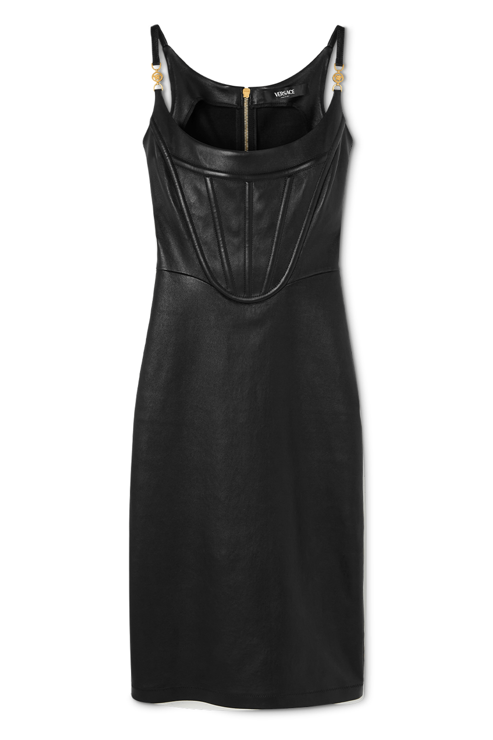 VERSACE-Plonge' Supershiny Dress-BLACK
