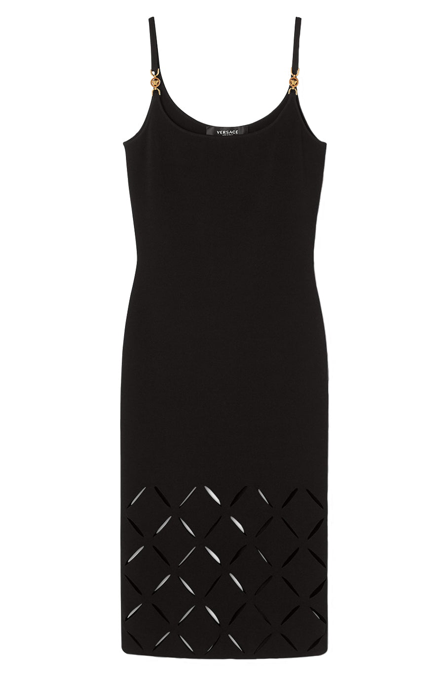 VERSACE-Laser Cut Knit Dress-