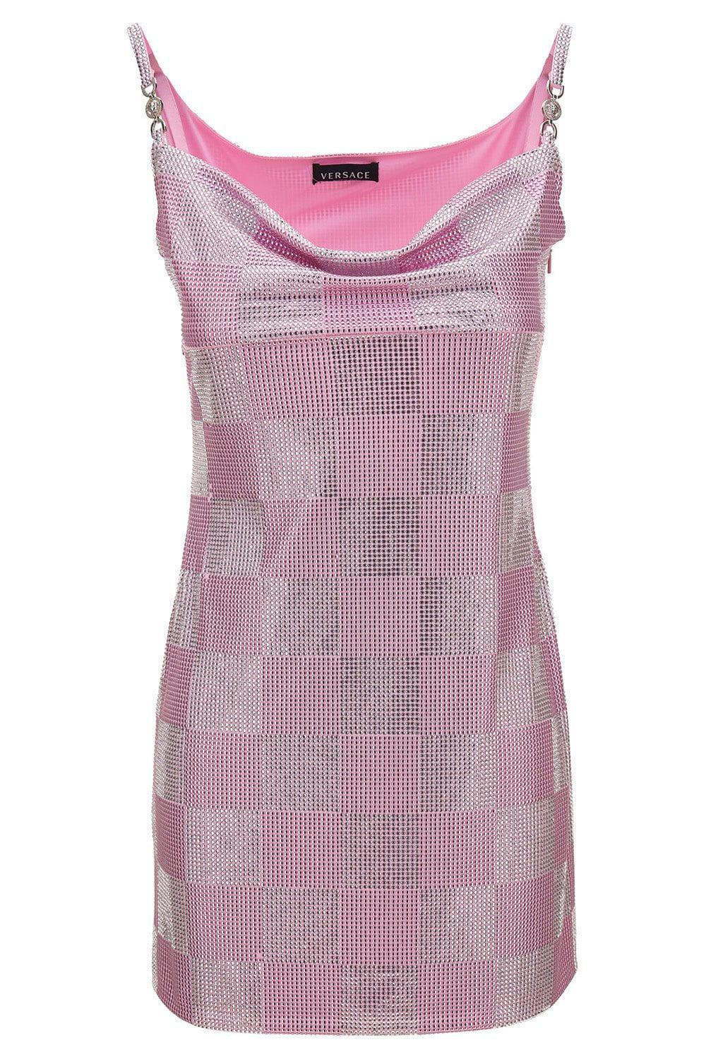 VERSACE-Cowl Neck Mini Dress-