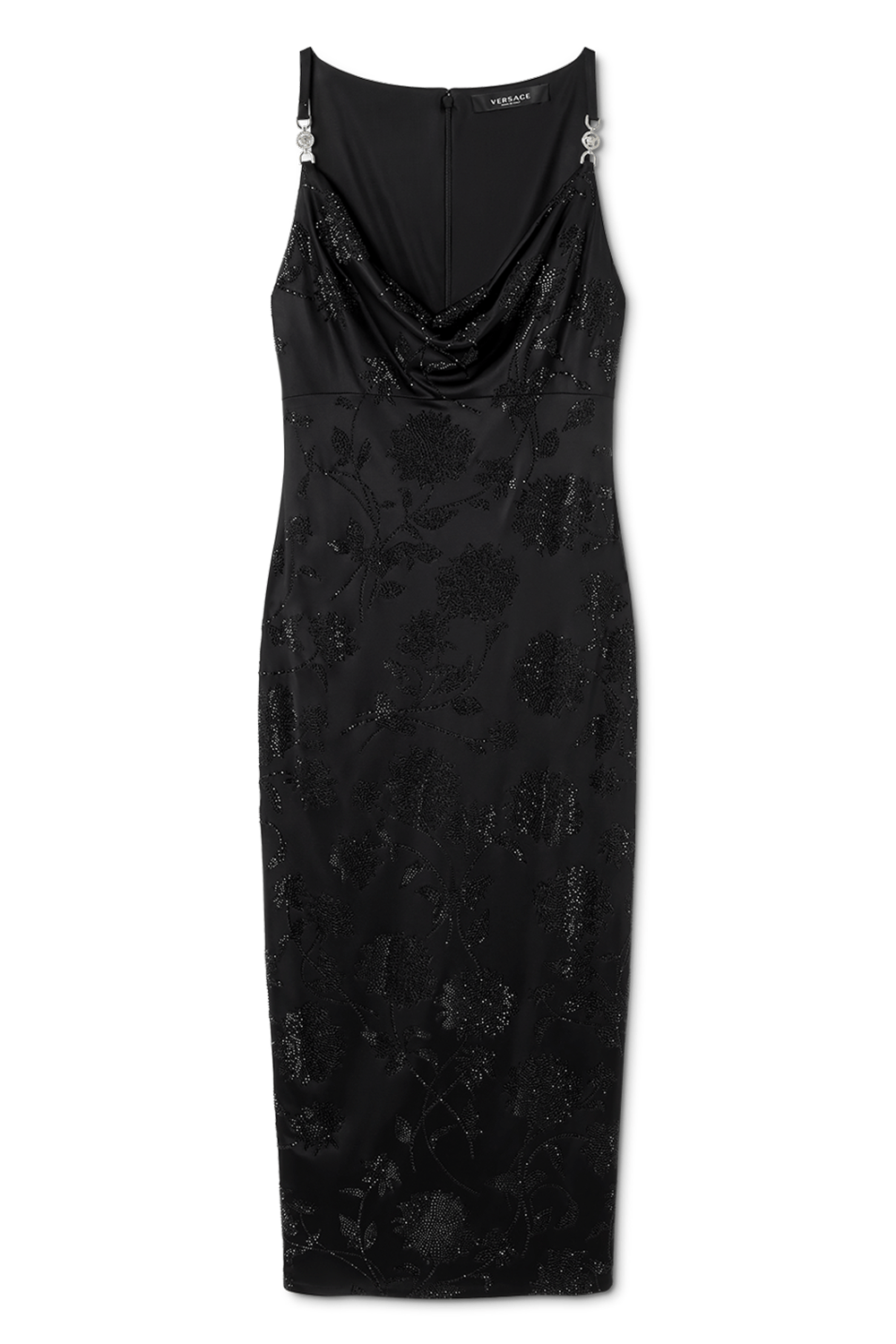 VERSACE-Strass-Embroidered Cocktail Dress-