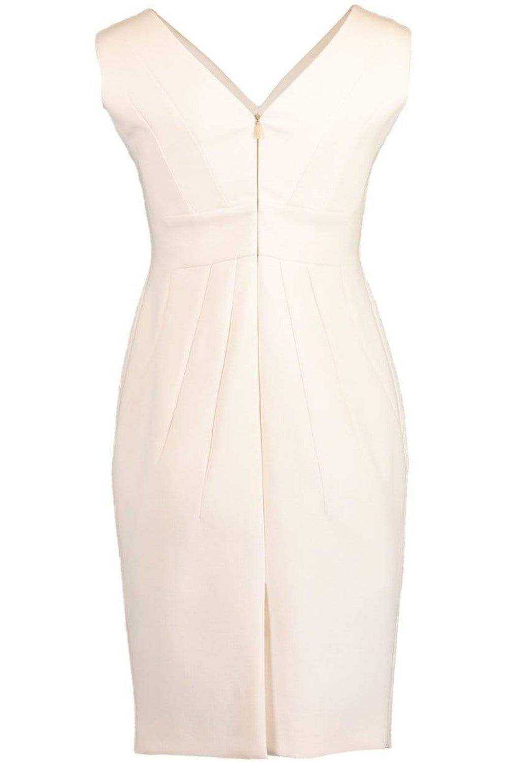 VERSACE-Sleeveless V-Neck Logo Waist Dress-WHITE