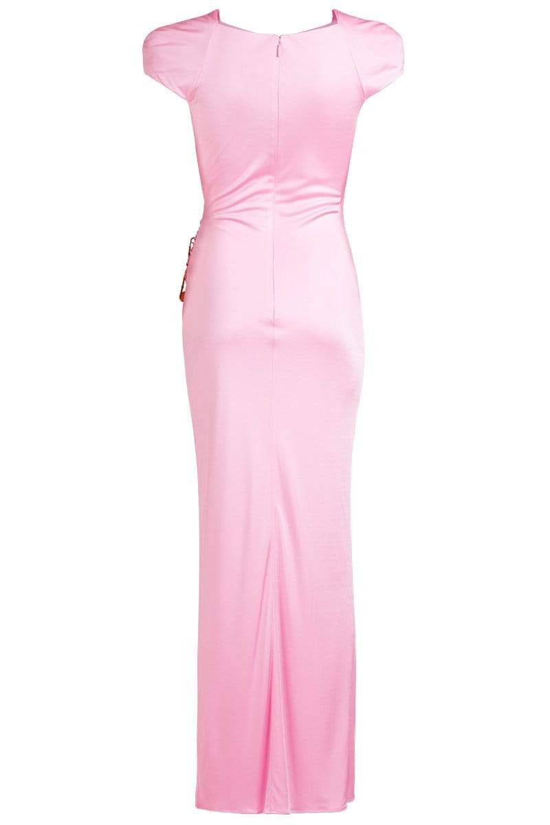 VERSACE-Short Sleeve Jersey Gown-