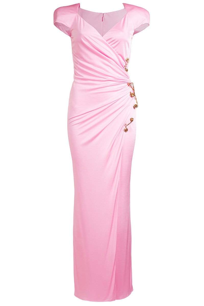 VERSACE-Short Sleeve Jersey Gown-