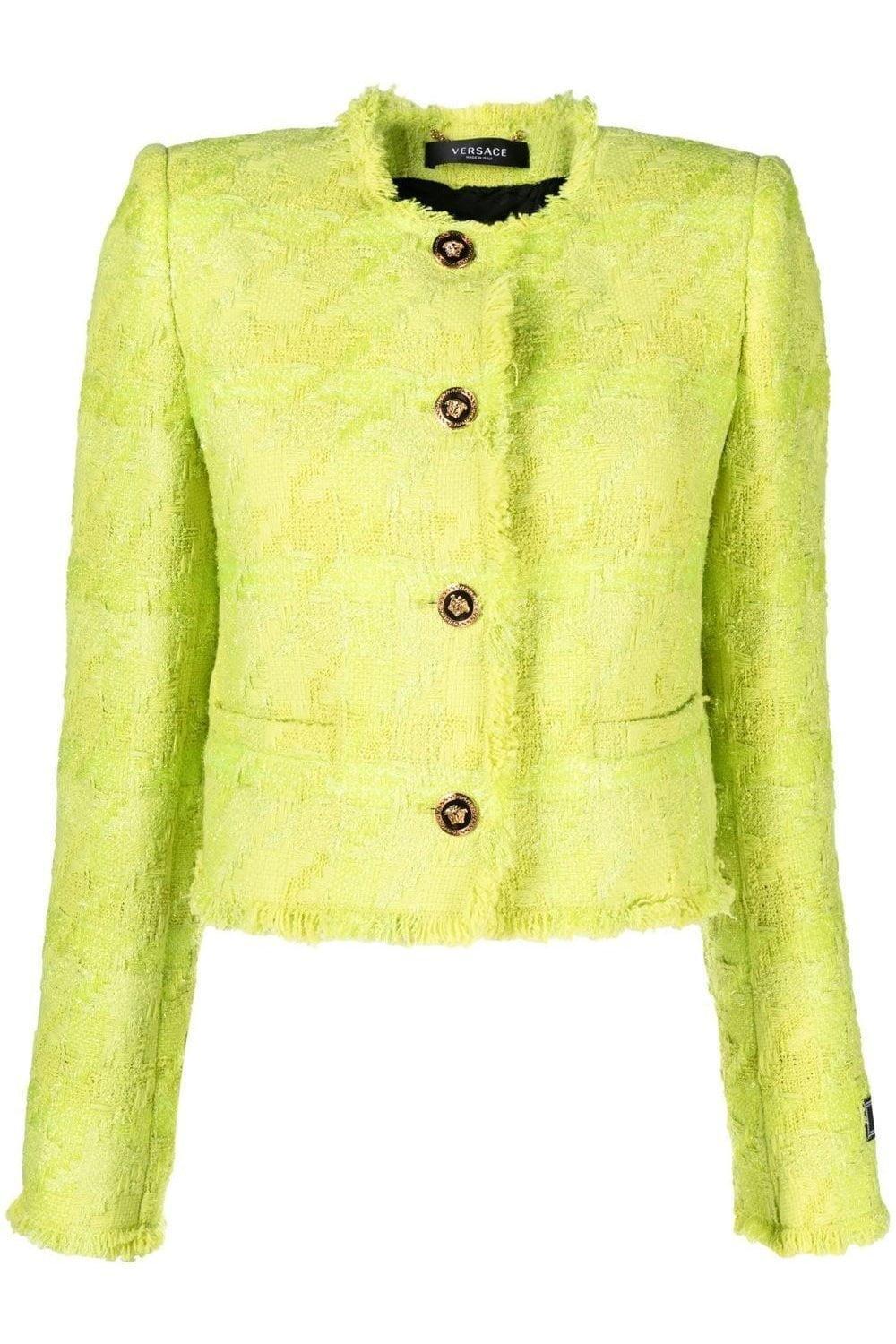 VERSACE-Cropped Tweed Jacket-
