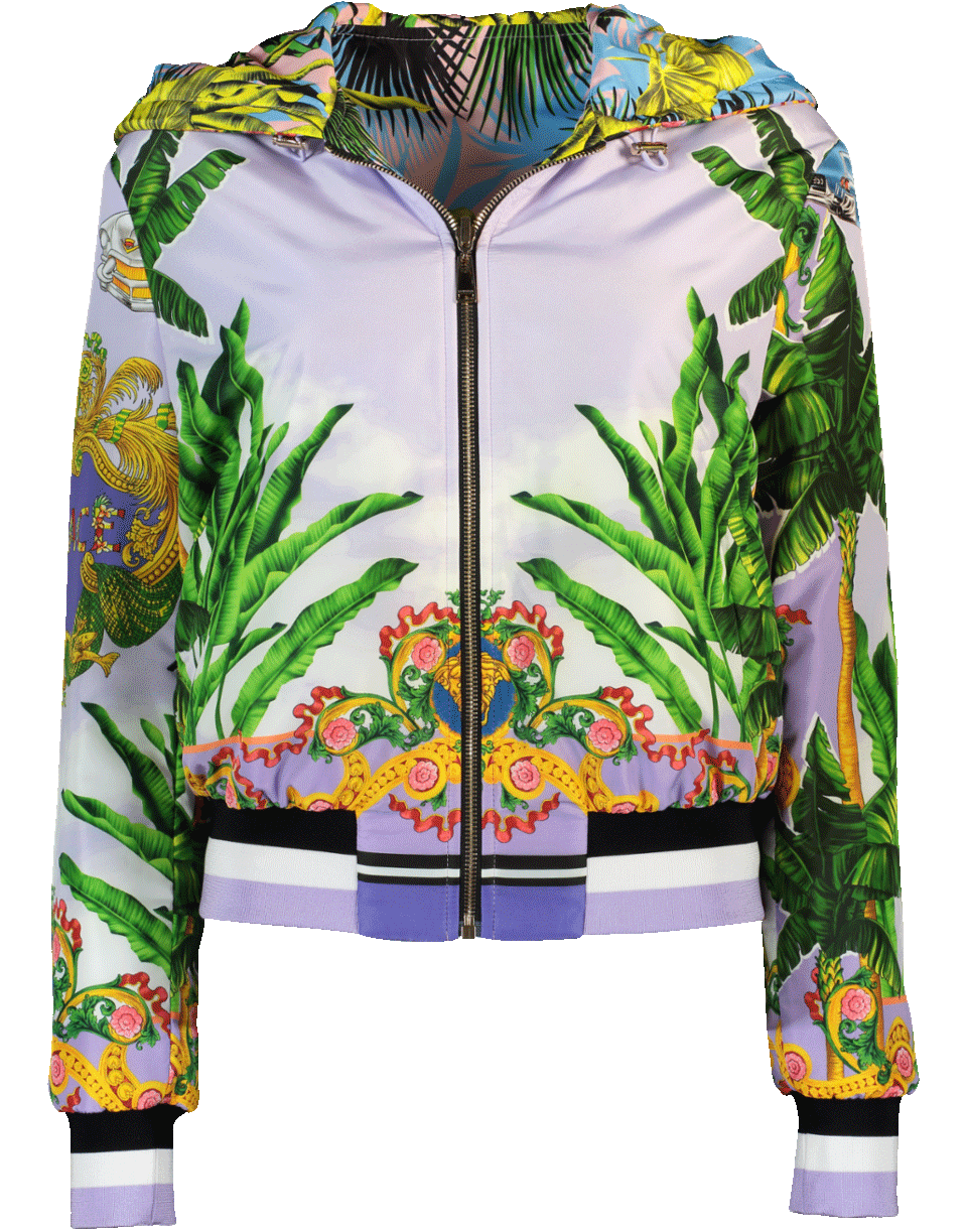 VERSACE-Reversible Hooded Bomber Jacket-