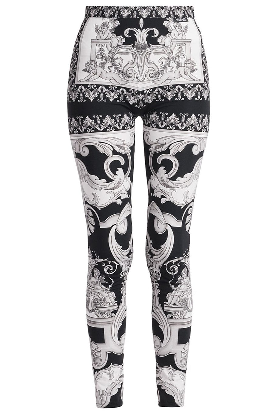 VERSACE-Printed Leggings - Black White-
