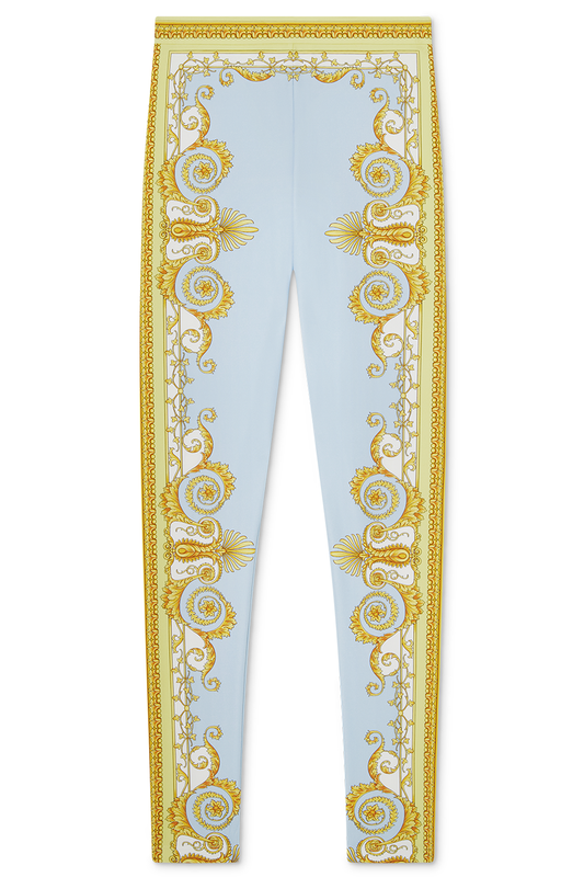 Printed Legging - Pale Yellow Blue-BLUE-38-CLOTHINGPANTSLIM FIT-VERSACE